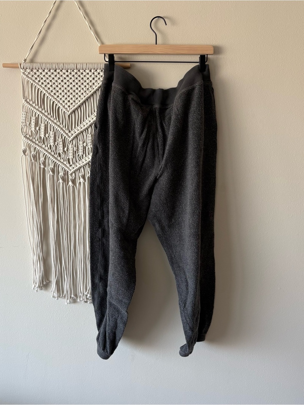 aerie Dark Charcoal Zip-Front Fleece Joggers - Picture 4 of 4